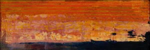 Requiem for a Friend 2, oil on canvas, 4 x 12 inches (10 x 30.5 cm), 2024