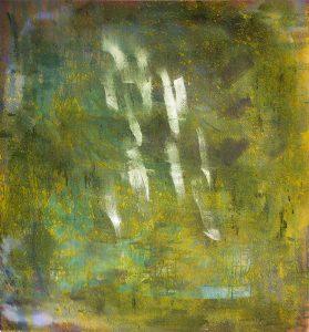 Simorgh Descending, oil on canvas, 52 x 49 inches, 2001