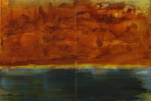 The Oracle 38, diptych, oil on canvas, 48 x 72 inches (122 x 183 cm), 2024